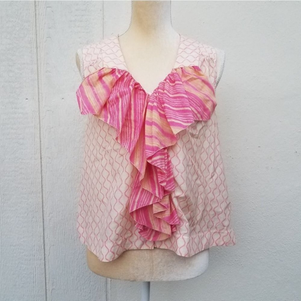 anthropologie hd in Paris printed  blouse size 8